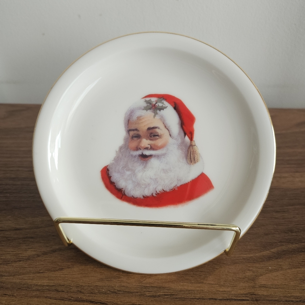 Santa face bust mini decorative plate Christmas Decor Royal Vale